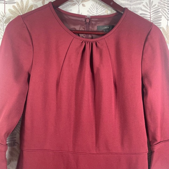 J.Crew Burgundy Bell Sleeve Sheath Dress Size 6 Lined Stretch Work‎ Cocktail - Picture 4 of 13